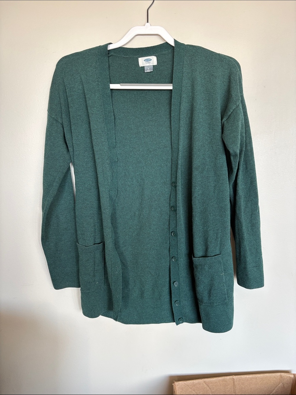 Old Navy Green Button Front Lightweight Cardigan Sweater Pockets M